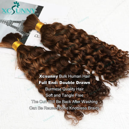 Bulk Human Hair For Braiding Curly Loose Deep Braiding Hair Extensions Color 30 4 Bulk Human Hair For Braids Double Drawn