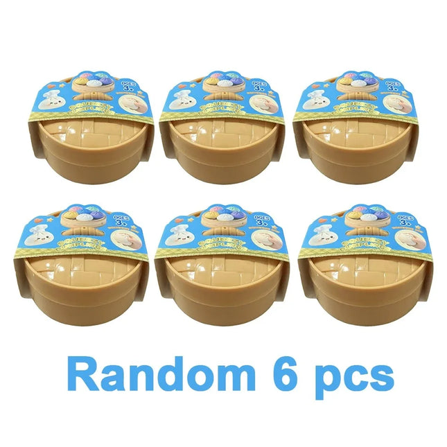 2026Realistic Giant Dumpling Squeeze Toy with Bamboo Steamer Soft TPR Dough Ball Decompression Fidget Toy Creative Funny Gift