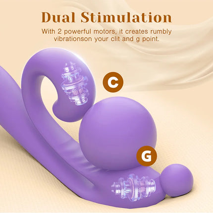 Tracy's Dog Clitoral Kissing G Spot Rabbit Vibrator Adult Toys Double Stimulation 10 Vibrations Flexible Sex Toy Full Silicone