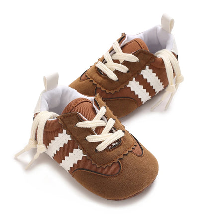 Fashion color blocking casual shoes Baby First Walkers 0-18M newborn children's canvas sports shoes soft soled baby shoes
