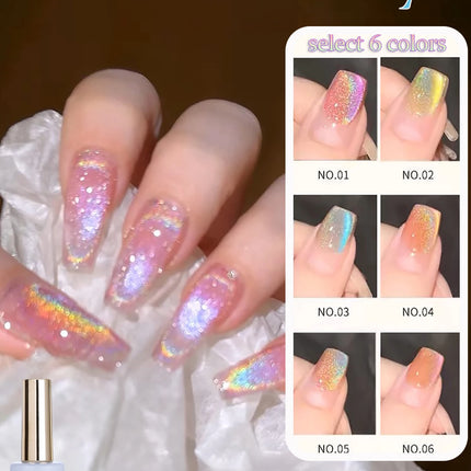 MIANEL 12ML 2026 New Tyndall Cat Eye Gel Nail Polish Flash Whitening Small Light Bulb Crystal Nail Polish Pink Nails 1-5pcs