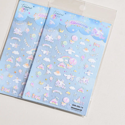 Embossed Sanrio Series Nail Stickers My Melody Hello Kitty Self-Adhesive Nail Parts Long-Lasting Colors Kuromi Nail Accessories