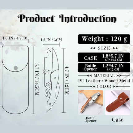 Free Personalised Corkscrew Engraved Wine Opener With Holster Wood Handle Bottle Opener Fathers Day Birthday Gifts Man Present