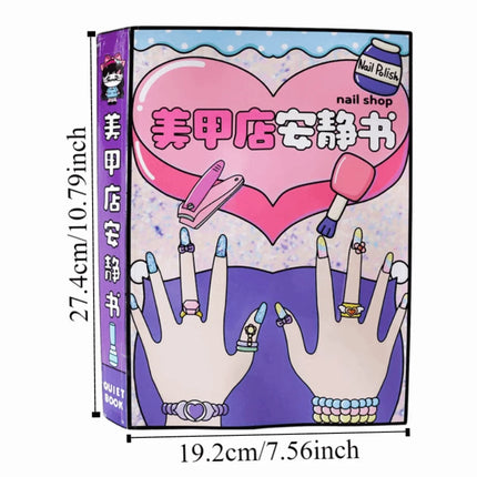 Developmental 3D Nail Shop Quiet Book Creative Homemade DIY Dress Up Puzzle Style Craft Makeup Quiet Book Toddlers