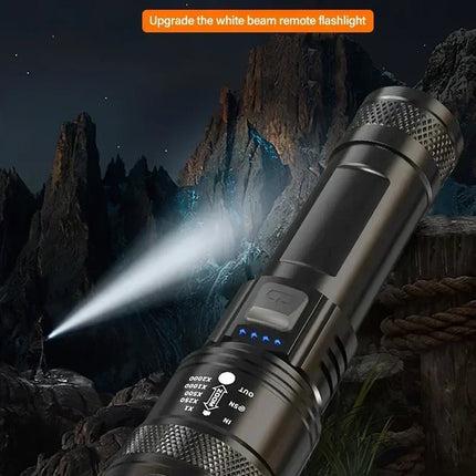 Powerful Flashlights Type C Rechargeable Zoom Torch Light High Power LED Flashlight Built-in Battery For Camping Emergency Lamp