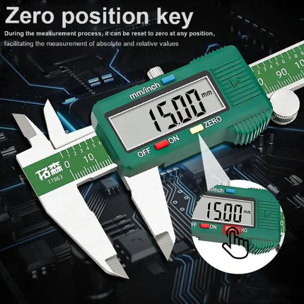Digital Stainless Steel Caliper 0-150mm, IP54 Shockproof Electronic & Dial Dial Display for Precision Measurement