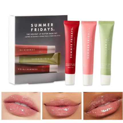 SUMMER FRIDAYS Lipstick three piece set deeply moisturizes lips locks water soothes brightens lips dry non greasy