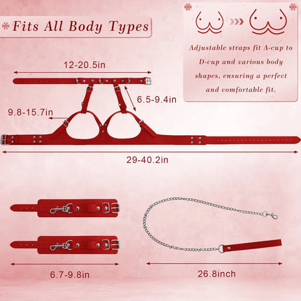 Sex Toys Women Flirting Adjustable Erotic Handcuffs Neck Ankle Bondage Harness Open BDSM Adult Slave Restraints No Vibrator﻿﻿﻿﻿