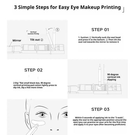 WUYITONGXUE BLACK BOX Magnetic Eyeliner Stamp Kit 3s Lower Lash Stencil Waterproof Long-Lasting Beginner-Friendly Makeup Tool