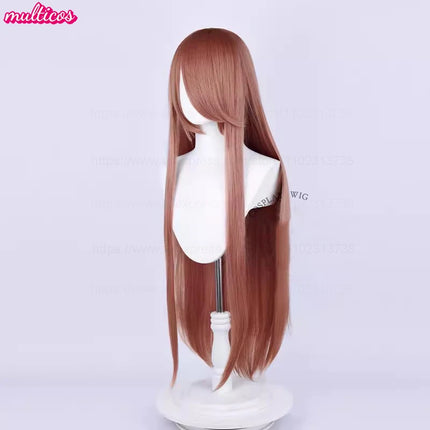 High Quality Anime 100Cm Long Staight Cosplay Wig Black White Red Pink Brown Gold Blue Blonde Purple Heat Resistant Hair Wigs