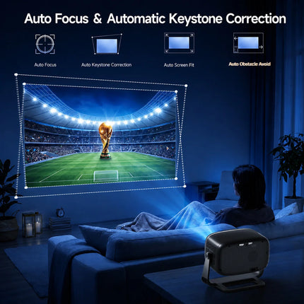 AOC RC6 Smart Projector 4K Supported Native 720P Android WiFi 6 Bluetooth 5.4 Auto Focus Home Theater Portable Projector