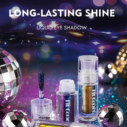 Glossy Metallic Eyeshadow Lipstick Set Liquid Glitter Pigment Optical Chameleon Face Beauty Makeup Cosmetic