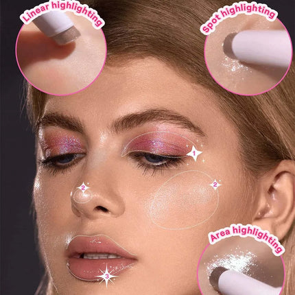 Water-like Jelly Eyeshadow Stick Pearlescent Glitter High-gloss Eyeshadow Crystal Shiny Multi-color Eye Shadow Highlighter Stick
