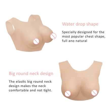 CYOMI Silicone Fake Breast Forms Boobs Artifical Huge Chest for Crossdresser Transvestite Sissy Drag Queen Shemale Cosplay