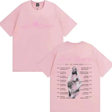 Zara Larsson Midnight Sun Global Tour Merch T-Shirt Men Women Album Poster Graphic Print Cotton Tees Neck Loose Oversized Tops