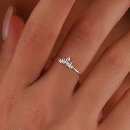 925 Sterling Silver Personalized Simplicity Crown Zircon Ring For Women Engagement Wedding Luxury High Quality Fine Jewelry
