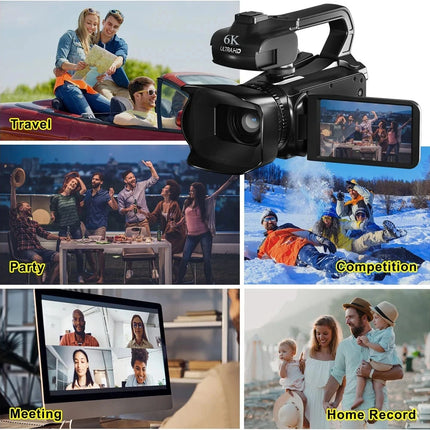 Full 4K Camcorder 64MP Youtuber Professional Digital Video Camera Streaming Auto Focus Photography Vlog Recorder 4" Touch Screen