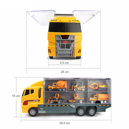 10 in 1 Big Trucks Set Mini Alloy Diecast Car Model Toys Vehicles Carrier Truck Helicopter Tank Fire Truck Engineering Car Toys