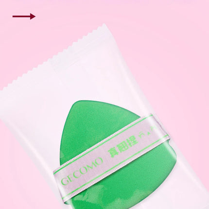 GECOMO Adorable Curved-Head Powder Puff Set — Ultra-Soft, Skin-Friendly, Non-Powder-Caking, Expands When Wet,