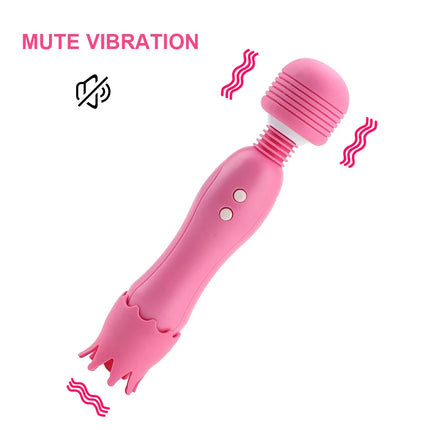 2 in 1 Magic Wand Licking Vibrators For Women Clitoris Sucker Nipple Licks Vaginal Anal Plug Female Masturbator Sex Toys Adults