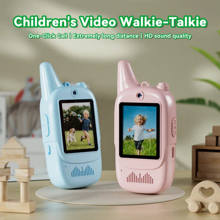 Cute Kids Walkie Talkie Lcd Display Flashlight Handheld Two Way Radio Long Distance Communication Toy Parent-Child Interactive g