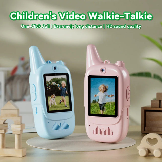 Cute Kids Walkie Talkie Lcd Display Flashlight Handheld Two Way Radio Long Distance Communication Toy Parent-Child Interactive g