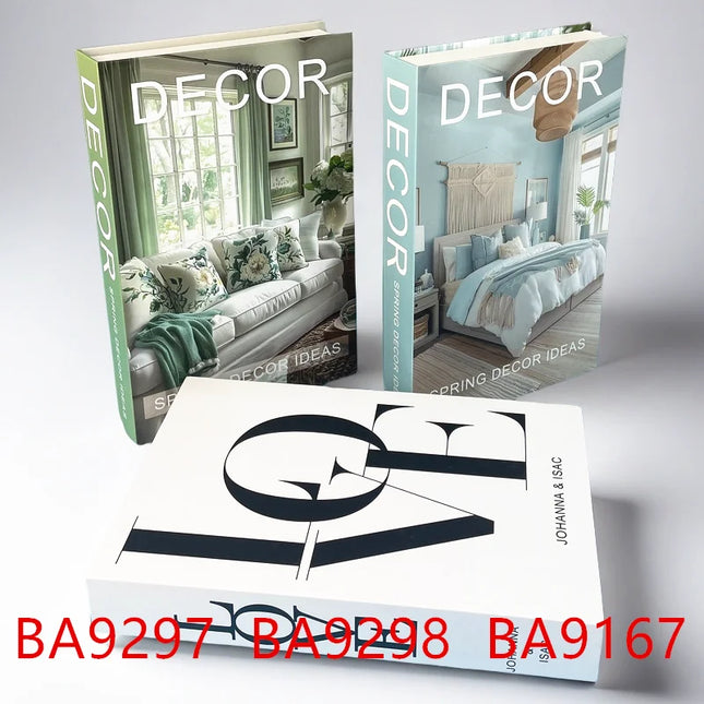 3Pcs/Set Luxury Fake Book Storage Box Fashion Decorative Books Design Coffee Table Bedroom Shelf Islam Home Decor New York Paris