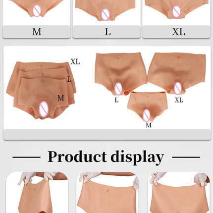 Silicone Realistic Fake Vagina Pants Cosplay Underwear Crossdressing Drag queen women Panties Crossdresser Transgender Gay