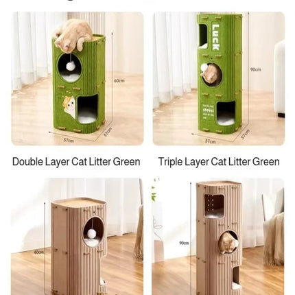 Multi-Layer Cat Nest Cat Climbing Frame Integrated Enclosed Safe Cat Sleeping Nest Scratch-Resistant Wear-Resistant Four-Seasons