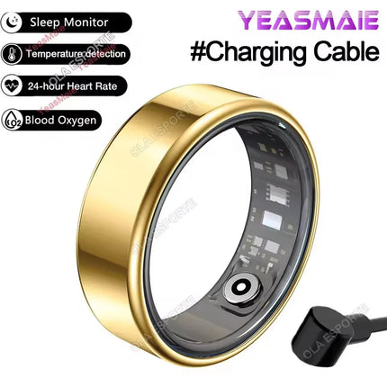 NEW R09 Smart Ring Men Women with Charging Case,Heart Rate Blood Oxygen,Skin Temperature Monitor,5ATM Waterproof For Android iOS