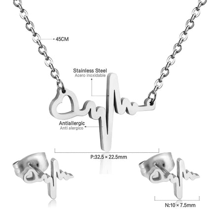 LUXUKISSKIDS Chic Elegant Heart Indian Fine Jewelry Sets Women Wedding Crown Steel Necklace And Earrings bijoux Bulk Wholesale