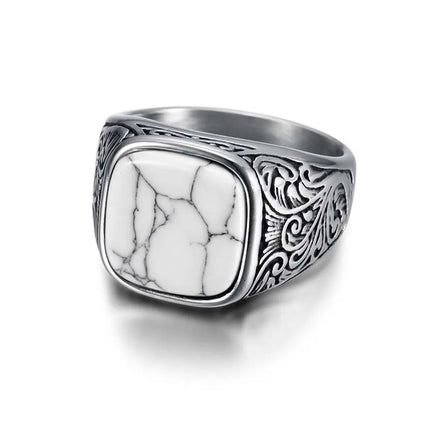 Jiayiqi Men's Ring Punk Rock Smooth 316L Stainless Steel Signet Ring For Men Hip Hop Party Jewelry Wholesale Male Wedding Anel