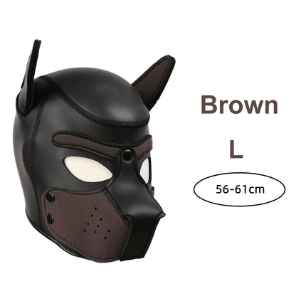 XL Size Brand New Large Size Puppy Cosplay Padded Rubber Full Head Hood Mask With Ears For Women Dog Role Play Dog Headgear