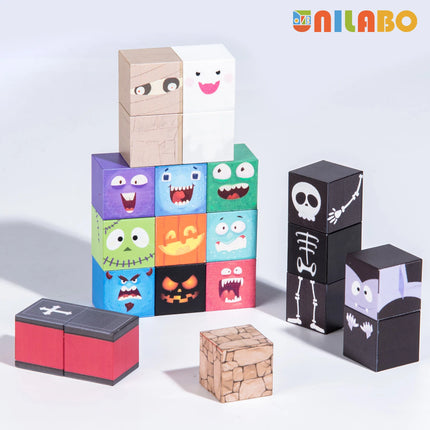 Light-Up Magnetic Building Blocks 137 Pieces - Halloween STEM Educational Toy