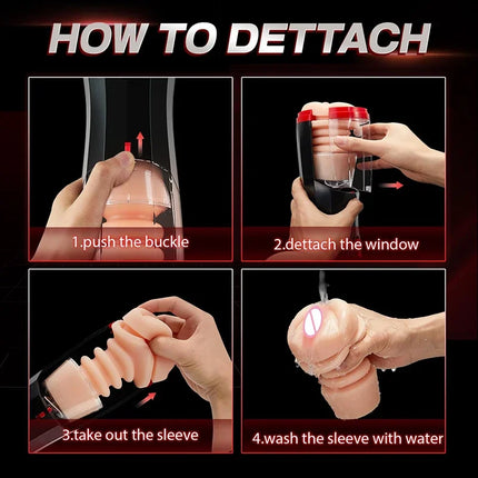 Discreet Ship Automatic Telescopic Male Masturbation Realistic Vaginal Stretching Vibrator Adult Sex Toy for Men Penis vibration