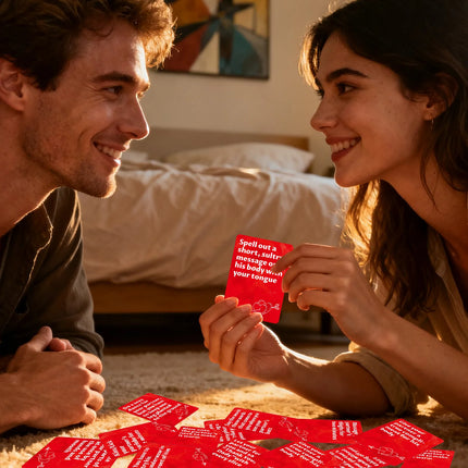 50-Card Couples Drinking Game Cards Set 8.9x6.4cm Challenge Cards Perfect for Date Nights Bedroom Fun Adult Parties