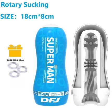 Male Masturbator  Sucking Multiple Channel Stimulation Vagina Adult Endurance Exercise Adult Supplies Vacuum Pocket Cup for Men