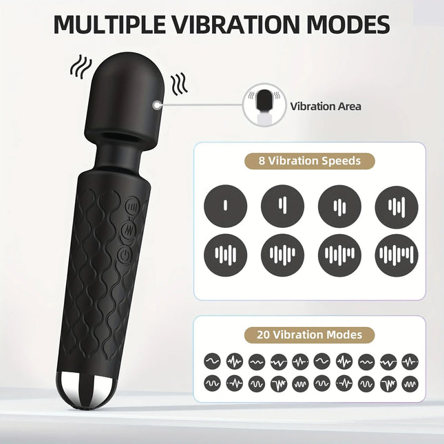 Adult Sex Toy Vibrator Wand for Women Clitoral Nipple Stimulator with 8 Speed 20 Vibration Modes Female G Spot Masturbation Wand