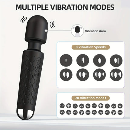 Adult Sex Toy Vibrator Wand for Women Clitoral Nipple Stimulator with 8 Speed 20 Vibration Modes Female G Spot Masturbation Wand
