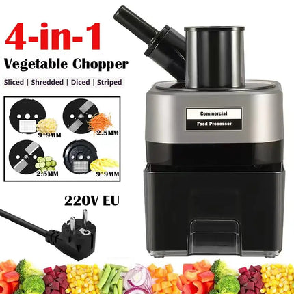 New Commercial Double Spout Vegetable Cutter 4 in 1 Multifunctional Dicing Shredding Slicing Cutting Strips Vegetables