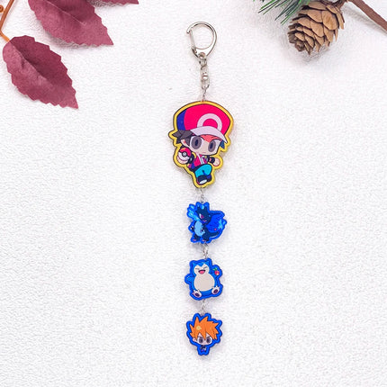 Pokémon Pikachu Bulbasaur Gengar Squirtle Car Keychain Accessories Acrylic Charms Pendant For Bag Key Holder Backpack Decoration
