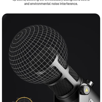 maono PD400X USB/XLR Dynamic Microphone All Metal With One-Touch Mute Headphone Jack And Volume Control For Podcasting Streaming