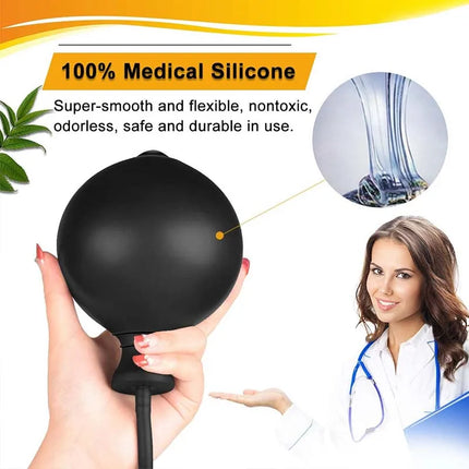 Inflatable Anal Plug with Metal Ball for Men&Women Extra Large Prostate Massager &G-Spot Stimulator Premium Comfort Anal Dilator