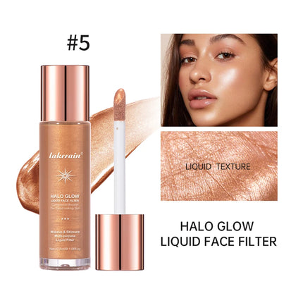 Halo Glow Liquid Filter Liquid Highlighter Face Contouring Pearlescent Makeup Brightener Bronzer Glow Body Face Contour Shimmer