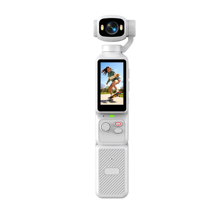 Handheld Gimbal Action Camera 4K HD 180° Rotatable Lens Anti-shake Pocket Vlog Camera with Fill Light for Outdoor Sports