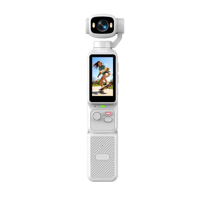 Handheld Gimbal Action Camera 4K HD 180° Rotatable Lens Anti-shake Pocket Vlog Camera with Fill Light for Outdoor Sports