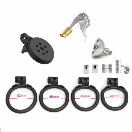 Urethral Inverted Negative Male Chastity Lock Flat Cock Cage with 4 Size Rings Metal Urethral Catheter BDSM Sex Toys for Men