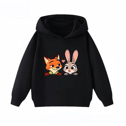 Potdemiel Zootopia Judy and Nick Children's Hoodies, Boys' and Girls' Autumn and Winter Warm Children's Hooded Sweatshirts