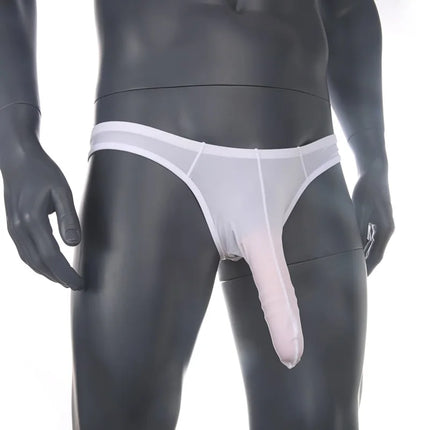 Sexy Men's Underwear Long Elephant Nose Penis Sheath Thong G String T Back Crotchless Panties Erotic Lingerie Hombre Adult 18+