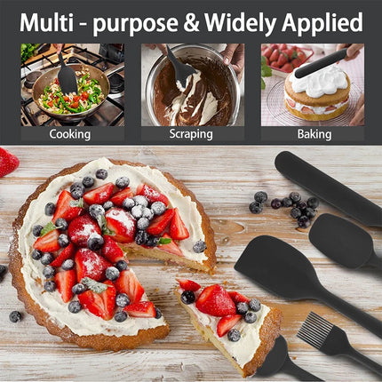 6pcs Silicone Spatula Set for Cooking Baking Tools Food Grade Heat Resistant Non-Stick Scrapers & Cream Spreads HPMD008